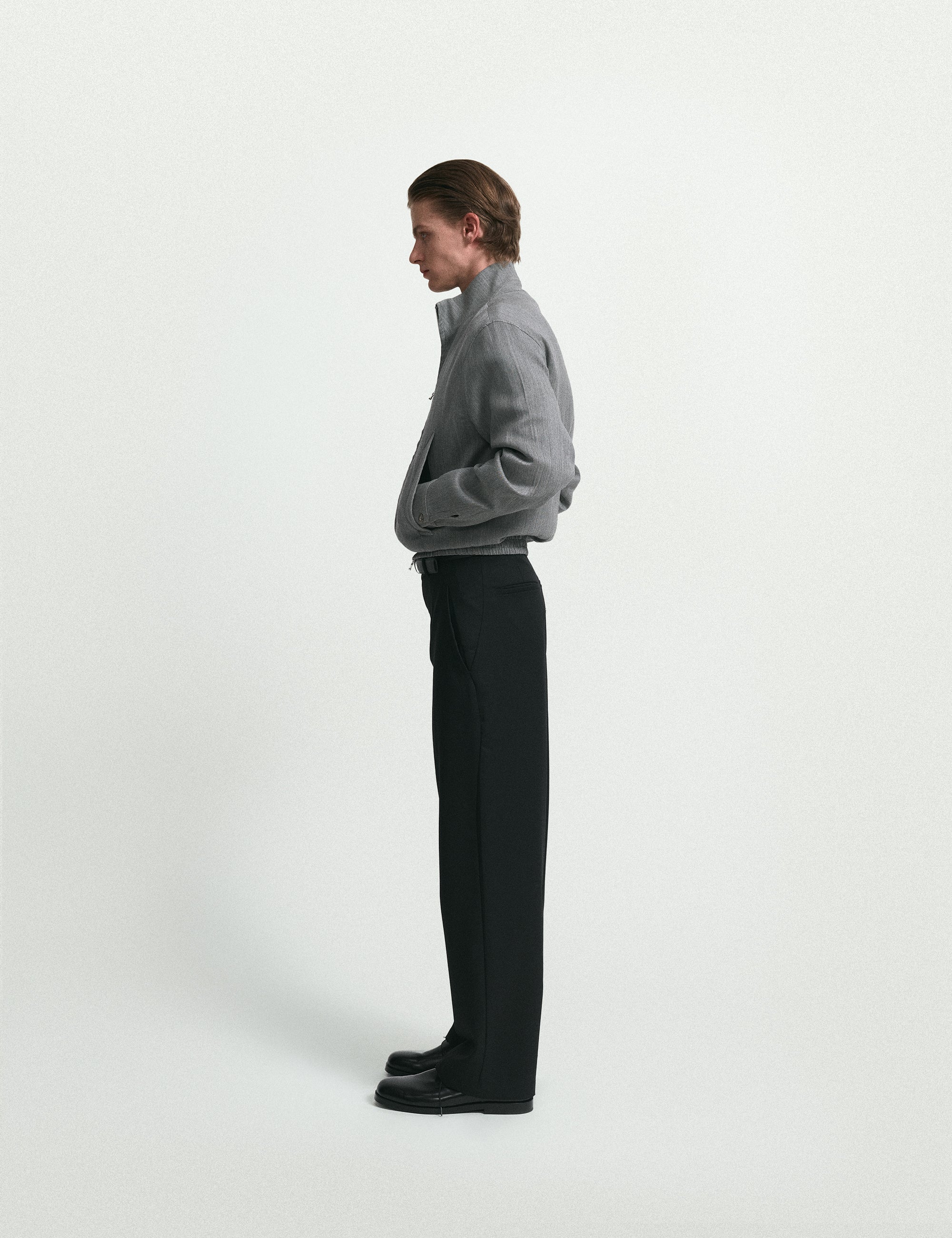 LUDOVICO BLOUSON IN DUSK WOOL AND SILK