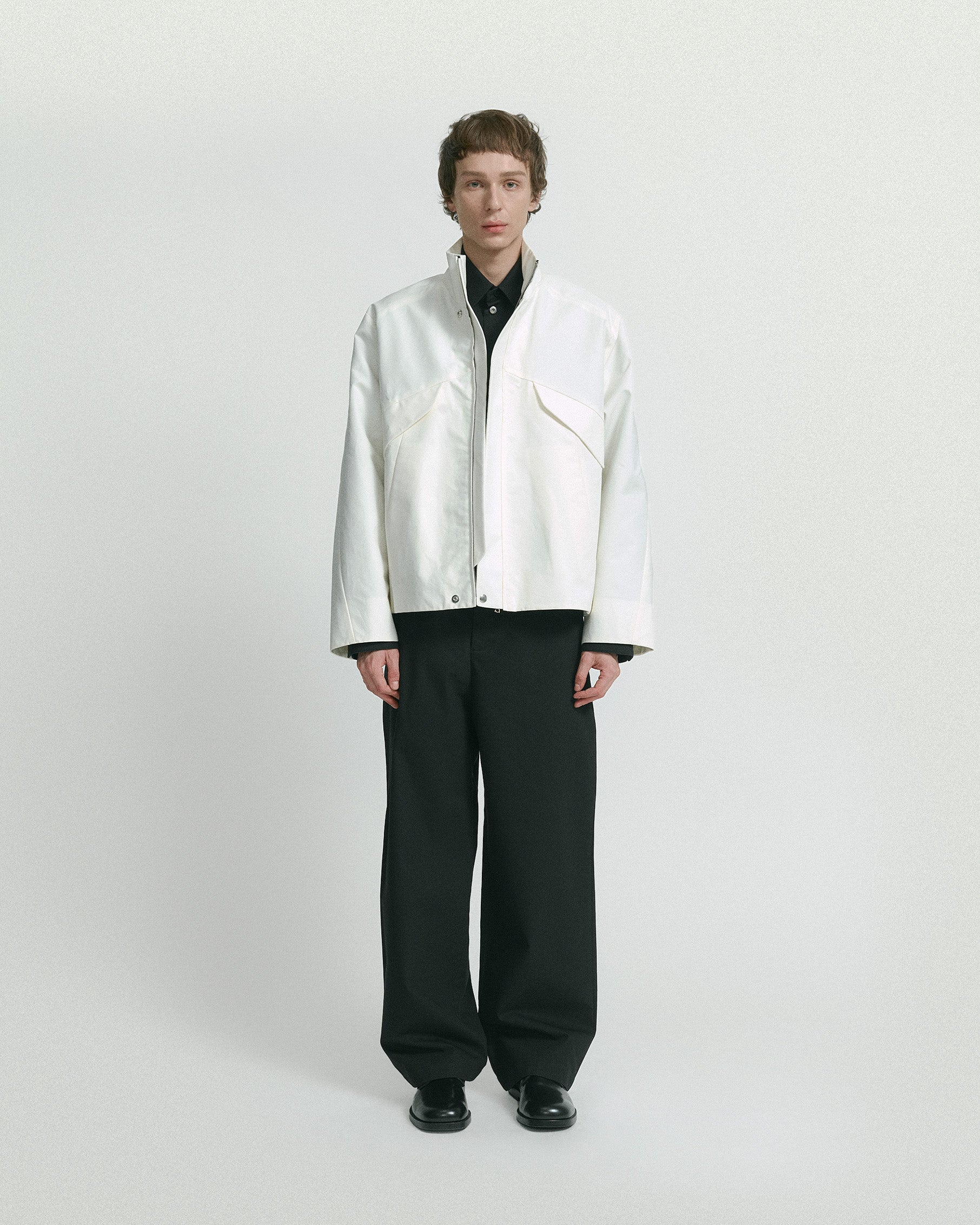 OVERTURE TROUSERS IN SILICA DYED COTTON TWILL